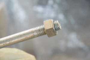 Closeup of a Threaded Rod