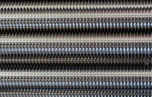 A group of threaded rods